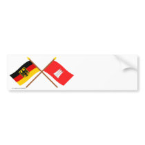 Deutschland und Hamburg Flaggen, gekreuzt bumper stickers