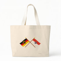 Deutschland und Hessen Flaggen, gekreuzt bags