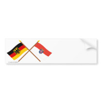 Deutschland und Hessen Flaggen, gekreuzt bumper stickers