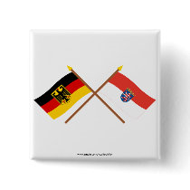 Deutschland und Hessen Flaggen, gekreuzt buttons