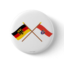 Deutschland und Hessen Flaggen, gekreuzt buttons