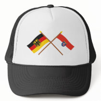 Deutschland und Hessen Flaggen, gekreuzt Hats