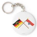 Deutschland und Hessen Flaggen, gekreuzt Keychain