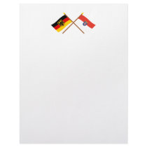 Deutschland und Hessen Flaggen, gekreuzt Personalized Letterhead
