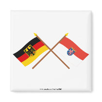 Deutschland und Hessen Flaggen, gekreuzt magnets