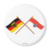 Deutschland und Hessen Flaggen, gekreuzt magnets