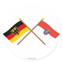 Deutschland und Hessen Flaggen, gekreuzt stickers