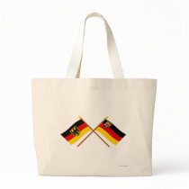 Deutschland und Rheinland-Pfalz Flaggen, gekreuzt bags