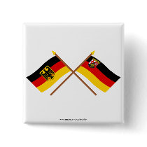 Deutschland und Rheinland-Pfalz Flaggen, gekreuzt buttons