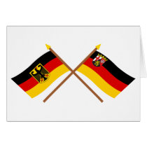 Deutschland und Rheinland-Pfalz Flaggen, gekreuzt Greeting Card