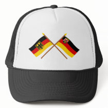 Deutschland und Rheinland-Pfalz Flaggen, gekreuzt hats by Vexillophile Deutschland und Rheinland-Pfalz Flaggen, gekreuzt hats