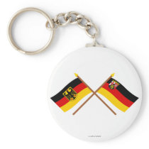 Deutschland und Rheinland-Pfalz Flaggen, gekreuzt Keychain