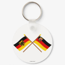 Deutschland und Rheinland-Pfalz Flaggen, gekreuzt keychains