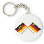 Deutschland und Rheinland-Pfalz Flaggen, gekreuzt Keychain