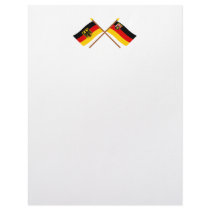 Deutschland und Rheinland-Pfalz Flaggen, gekreuzt letterhead