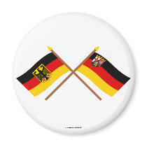 Deutschland und Rheinland-Pfalz Flaggen, gekreuzt magnets by Vexillophile Deutschland und Rheinland-Pfalz Flaggen, gekreuzt magnets