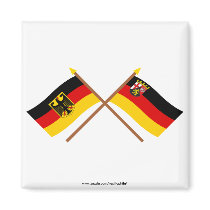 Deutschland und Rheinland-Pfalz Flaggen, gekreuzt magnets by Vexillophile Deutschland und Rheinland-Pfalz Flaggen, gekreuzt magnets