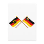 Deutschland und Rheinland-Pfalz Flaggen, gekreuzt Post Cards