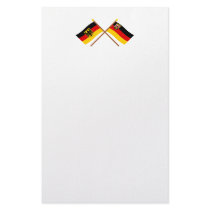 Deutschland und Rheinland-Pfalz Flaggen, gekreuzt Customized Stationery