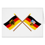 Deutschland und Saarland Flaggen, gekreuzt Card