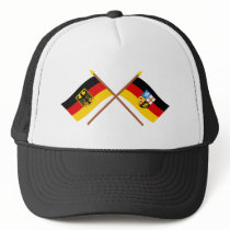Deutschland und Saarland Flaggen, gekreuzt hats