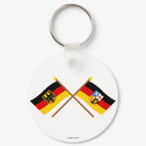 Deutschland und Saarland Flaggen, gekreuzt keychains by Vexillophile Deutschland und Saarland Flaggen, gekreuzt keychains