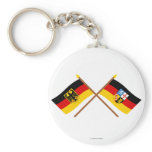 Deutschland und Saarland Flaggen, gekreuzt Key Chains