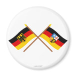 Deutschland und Saarland Flaggen, gekreuzt Magnets