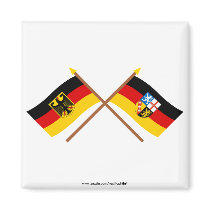 Deutschland und Saarland Flaggen, gekreuzt Refrigerator Magnets