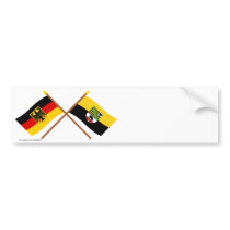Deutschland und Sachsen-Anhalt Flaggen, gekreuzt bumper stickers by Vexillophile Deutschland und Sachsen-Anhalt Flaggen, gekreuzt bumper stickers