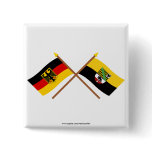 Deutschland und Sachsen-Anhalt Flaggen, gekreuzt Buttons