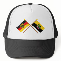 Deutschland und Sachsen-Anhalt Flaggen, gekreuzt hats by Vexillophile Deutschland und Sachsen-Anhalt Flaggen, gekreuzt hats