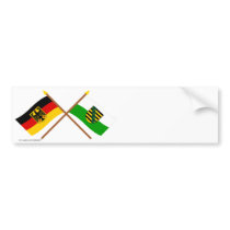 Deutschland und Sachsen Flaggen, gekreuzt bumper stickers by Vexillophile Deutschland und Sachsen Flaggen, gekreuzt bumper stickers