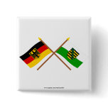 Deutschland und Sachsen Flaggen, gekreuzt Pinback Button