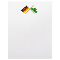Deutschland und Sachsen Flaggen, gekreuzt Letterhead Template