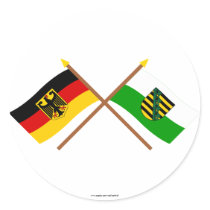 Deutschland und Sachsen Flaggen, gekreuzt stickers by Vexillophile Deutschland und Sachsen Flaggen, gekreuzt stickers