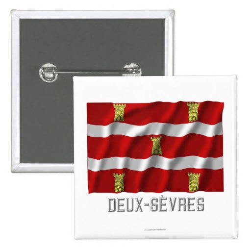 Deux-Sèvres waving flag with name Buttons