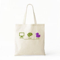 Develop Create Quack Tote bags