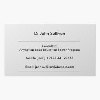Development Consultant Business Cards