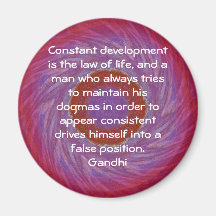 Development Is The Law Of Life Gandhi Wisdom Quote Refrigerator Magnet