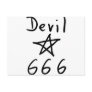 devil 666 icon postcard
