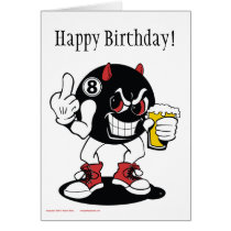 Devil 8-Ball Birthday Card