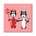 Devil and Angel Cats magnets