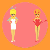 Devil and Angel Sticker- Pink Background stickers