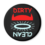Devil/Angel Dirty/Clean Round Dishwasher Magnet magnet