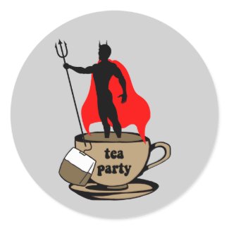 Devil anti tea party sticker
