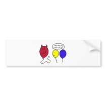 Devil Balloon Person bumper stickers