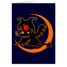 Devil cat greeting card