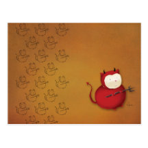 devil cat postcards