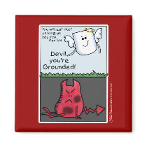Devil Character Grounded-Devil and Angel Fridge Magnet